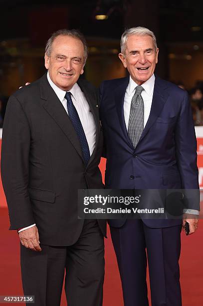Luigi Abete and Carlo Rossella attend the Rome Film Festival Opening and 'Soap Opera' Red Carpet during the 9th Rome Film Festival at Auditorium...