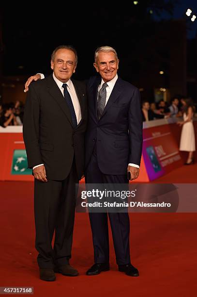 Luigi Abete and Carlo Rossella attend the Rome Film Festival Opening and 'Soap Opera' Red Carpet during the 9th Rome Film Festival at Auditorium...