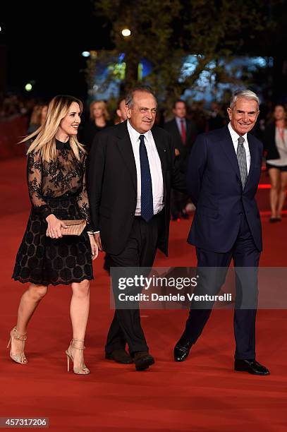 Desiree Colapietro Petrini, Luigi Abete and Carlo Rossella attend the Rome Film Festival Opening and 'Soap Opera' Red Carpet during the 9th Rome Film...