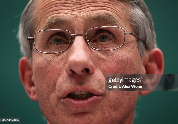 Director of the National Institute of Allergy and Infectious Diseases Dr. Anthony Fauci testifies during a hearing on Ebola before the Oversight and...