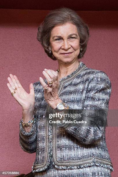 Queen Sofia of Spain attends the 'Reina Sofia Musical Composition' awards on October 16, 2014 in Madrid, Spain.