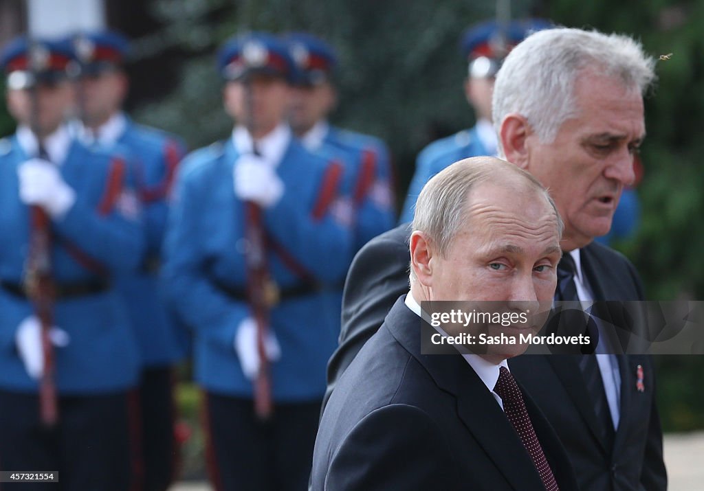 Russian President Vladimir Putin On A One Day Visit In Belgrade