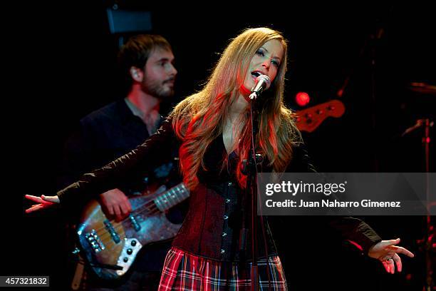 Churi Gonzalez of Mundo de Murphy performs on stage at Joy Eslava on October 16, 2014 in Madrid, Spain.