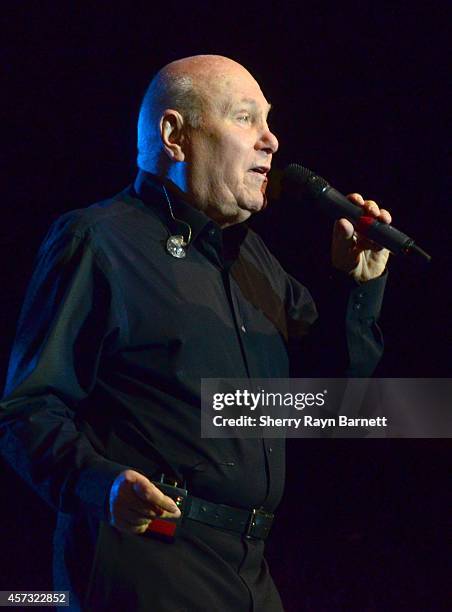 Tim Hauser of The Manhattan Transfer performs at the San Manuel Amphitheater on April 24, 2014 in San Bernadino, California.