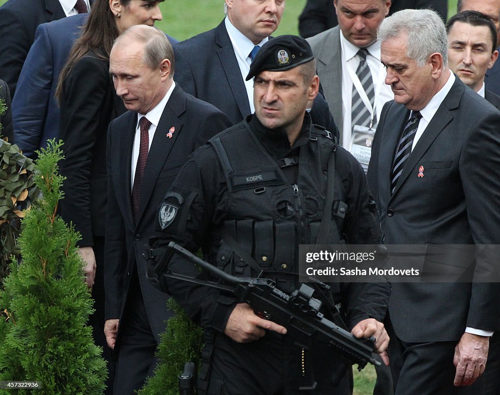 Russian President Vladimir Putin On A One Day Visit In Belgrade