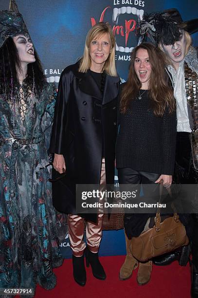 Chantal Ladesou and her daughter Clemence Ansaultattend the 'Le Bal Des Vampires' : Premiere at Theatre Mogador on October 16, 2014 in Paris, France.