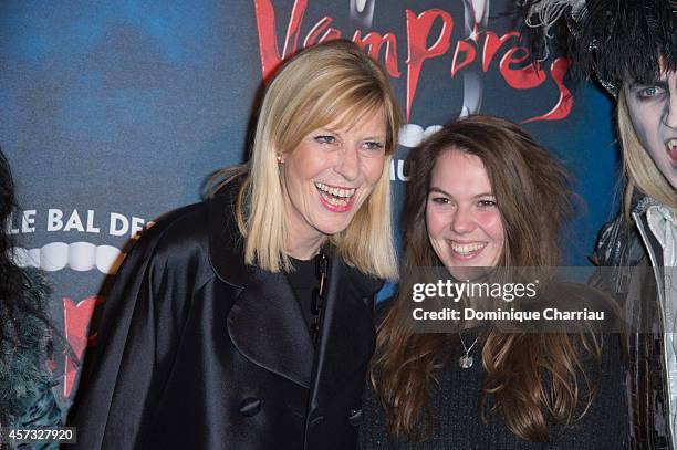 Chantal Ladesou and her daughter Clemence Ansaultattend the 'Le Bal Des Vampires' : Premiere at Theatre Mogador on October 16, 2014 in Paris, France.