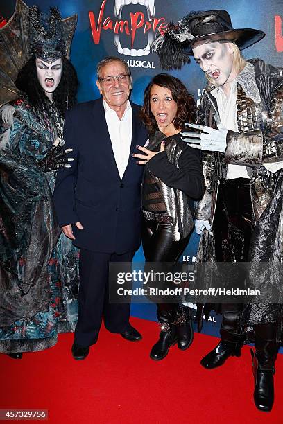 Sarah Abitbol and her father attend 'Le Bal Des Vampires' : Premiere at Theatre Mogador on October 16, 2014 in Paris, France.