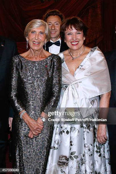Honorary chairwoman of the committee Miss Jean Burelle, Stephane Bern and Roseline Bachelot-Narquin attend the AROP Charity Gala with Opera...