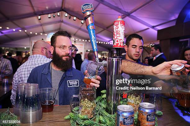 Beer is served at the Samuel Adams station at Ronzoni's La Sagra Slices hosted by Bongiovi Brand pasta sauces & Adam Richman presented by Time Out...