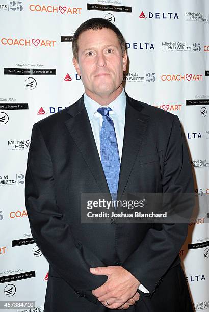 Honoree Kevin Mayer from the Walt Disney Company arrives at the CoachArt Gala Of Champions at The Beverly Hilton Hotel on October 16, 2014 in Beverly...