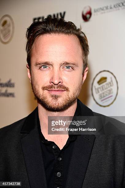 Actor Aaron Paul attends the Premiere Of "Felony" presented by Australians in Film, Red Carpet at Harmony Gold Theatre on October 16, 2014 in Los...