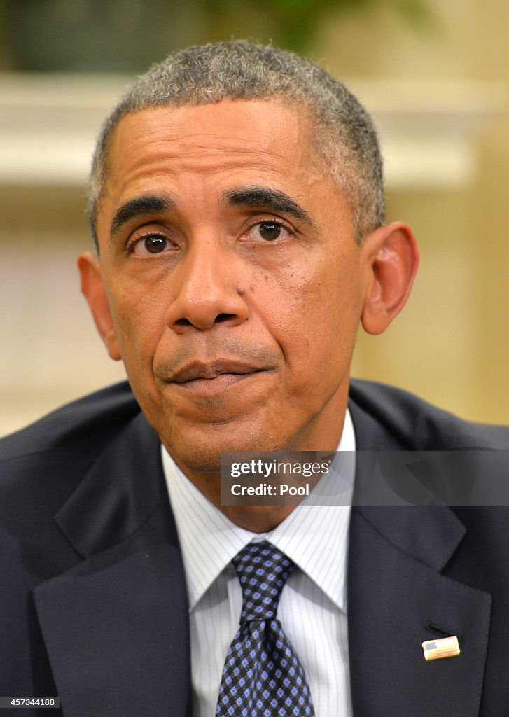 Obama Meets With Members Of His Ebola Response Team At White House