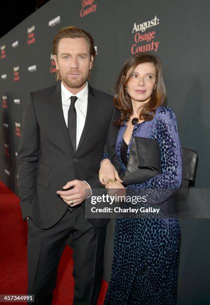 Actor Ewan McGregor and Eve Mavrakis attend the LA premiere Of "August: Osage County" presented by The Weinstein Company in partnership with...