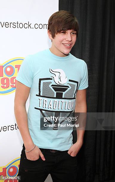 Austin Mahone on the red carpet at the Hot 99.5's Jingle Ball 2013 at Verizon Center on December 16, 2013 in Washington, DC.