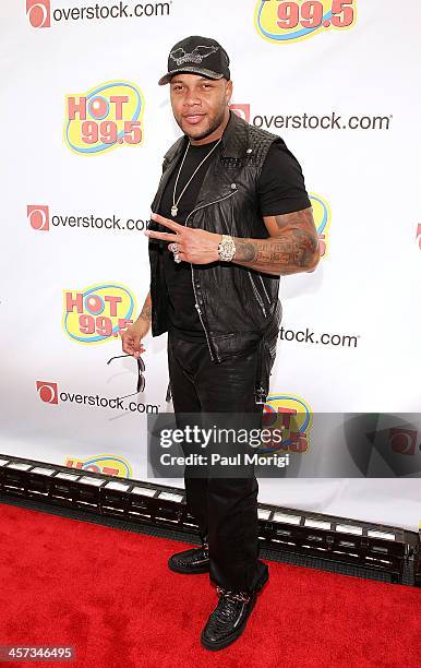 Flo Rida on the red carpet at the Hot 99.5's Jingle Ball 2013 at Verizon Center on December 16, 2013 in Washington, DC.