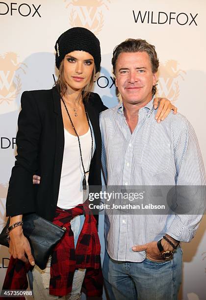 Model Alessandra Ambrosio and Wildfox CEO Jimmy Sommers attend the Wildfox Flagship Store Launch Party on October 16, 2014 in West Hollywood,...