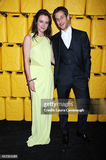 Jessica Stroup and Neil Hutchinson attend the 8th annual charity: ball Gala at the Duggal Greenhouse on December 16, 2013 in the Brooklyn borough of...