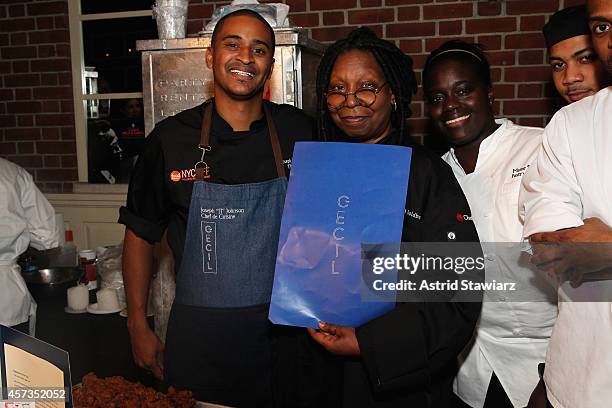 Whoopi Goldberg and chefs at Cooking Channel Presents Chicken Coupe hosted by Whoopi Goldberg during the Food Network New York City Wine & Food...