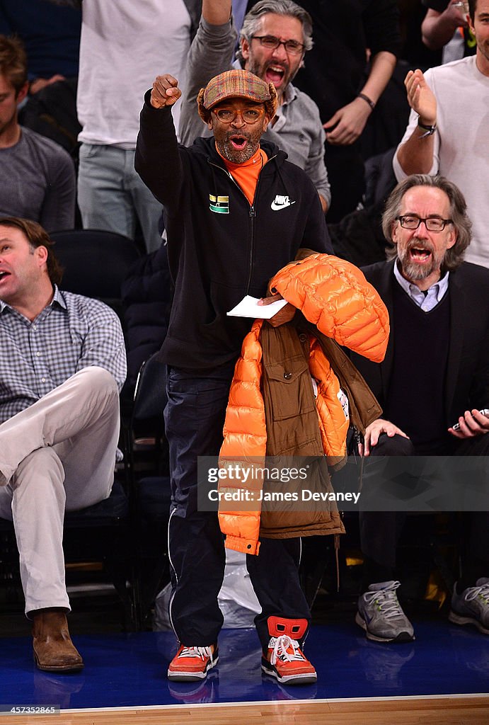 Celebrities Attend The Washington Wizards Vs New York Knicks Game