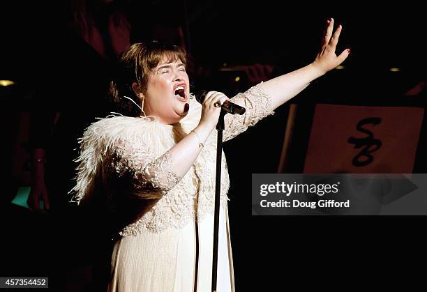 Susan Boyle performs at Segerstrom Center For The Arts on October 16, 2014 in Costa Mesa, California.