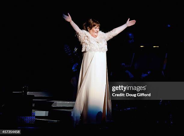 Susan Boyle performs at Segerstrom Center For The Arts on October 16, 2014 in Costa Mesa, California.