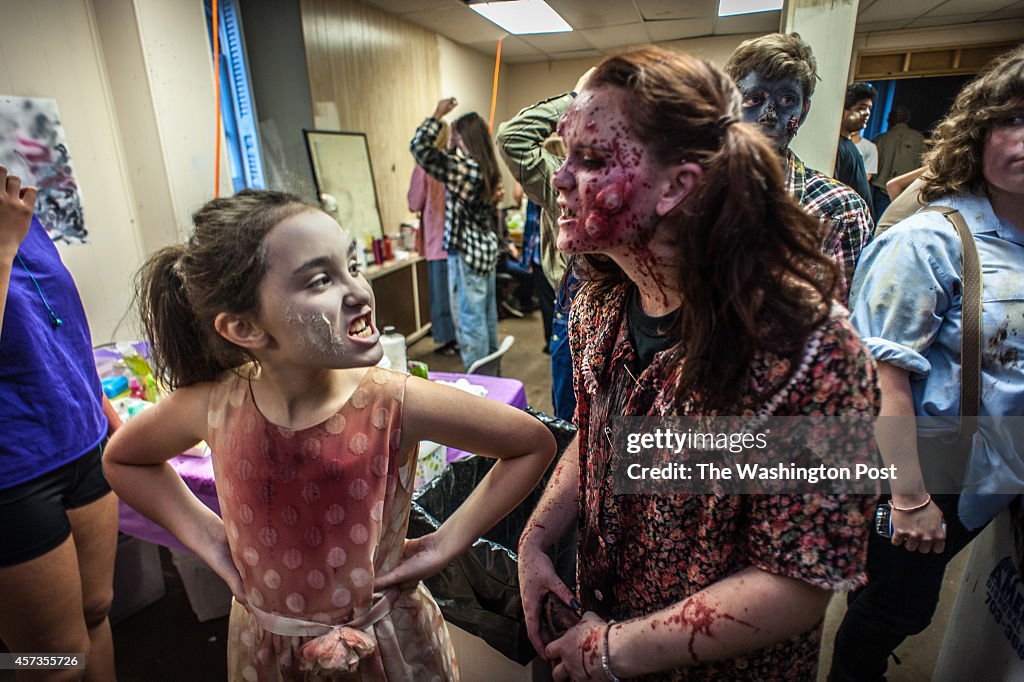 George Pellicano volunteers at Shocktober, a haunted house in Leesburg.