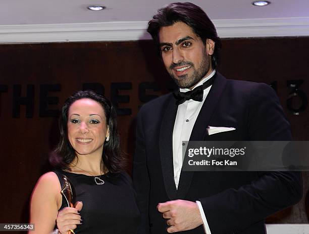 Best 2013 awarded Sarah Abitbol and a prince from Arabia Saudi attend the 'The Best 2013' Ceremony Awards 37th Edition at the Salons Hoche on...