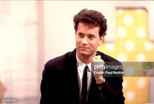 Actor Tom Hanks on the set of a Fox TV kids show pilot, Chicago, Illinois, May 17, 1988.