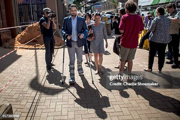 Carl Pistorius, brother of Oscar Pistorius, arrives at the North Gauteng High Court as the Oscar Pistorius sentencing enters it's fifth day on...