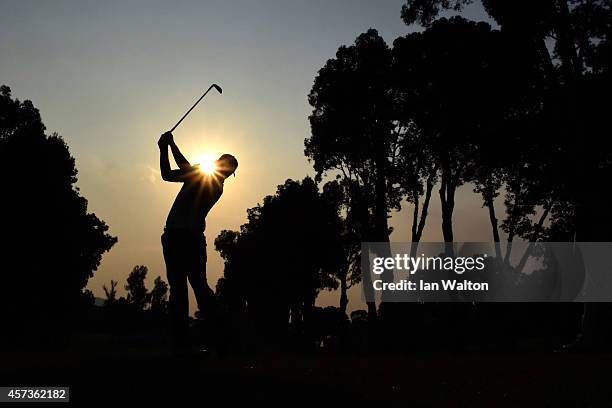 Cameron Smith of Australia in action during the 2nd round of the 2014 Hong Kong open at The Hong Kong Golf Club at The Hong Kong Golf Club on October...