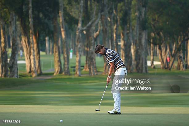 Robert Jan Derksen of The Netherlands in action during the 2nd round of the 2014 Hong Kong open at The Hong Kong Golf Club at The Hong Kong Golf Club...
