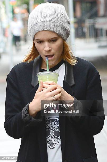 Actress Kate Mara and Johnny Wujek are seen walking in Soho on October 16, 2014 in New York City.