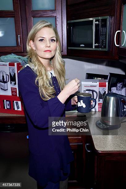 Taking a break in her trailer, Jennifer Morrison makes a pot of hot water on her Gordon Ramsay Everyday electric kettle, available exclusively at...