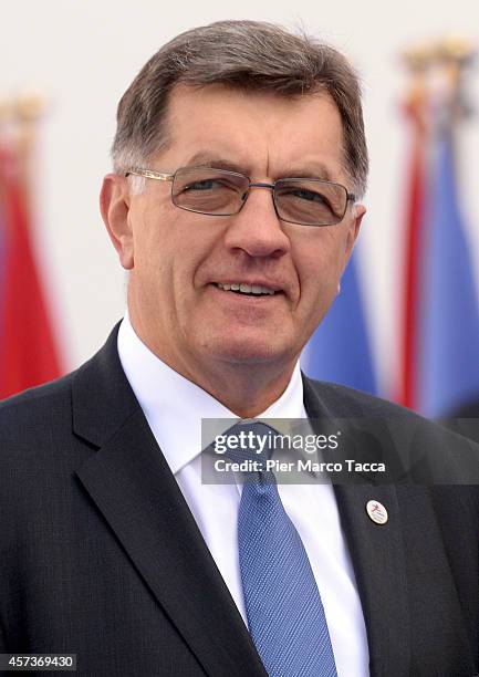 Prime Minister of Lithuania Algirdas Butkevicius during the10 ASEM Summit with 50 Heads Of State From Europe And Asia on October 17, 2014 in Milan,...