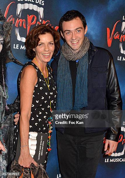 Elizabeth Bourgine and son jules attend 'Le Bal Des Vampires' : Premiere At Theatre Mogador on October 16, 2014 in Paris, France.