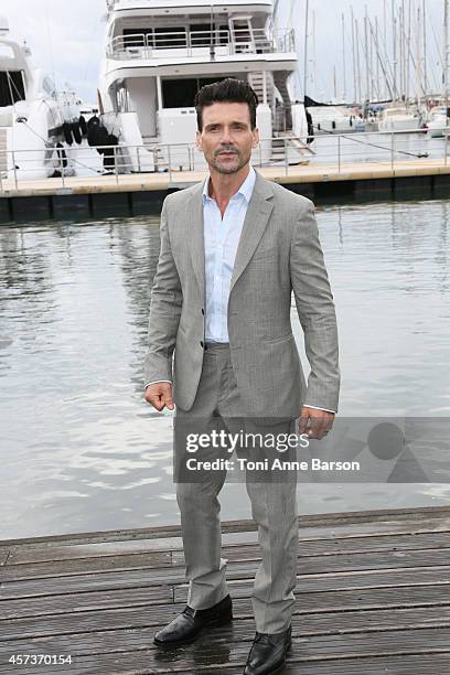 Frank Grillo poses for "Kingdom" Photocall during MIPCOM 2014 at Pantiero on October 14, 2014 in Cannes, France.