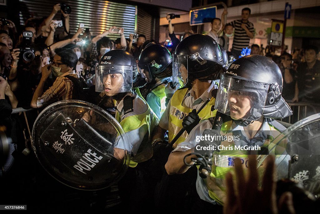 Hong Kong Police Continue To Clear Protest Sites