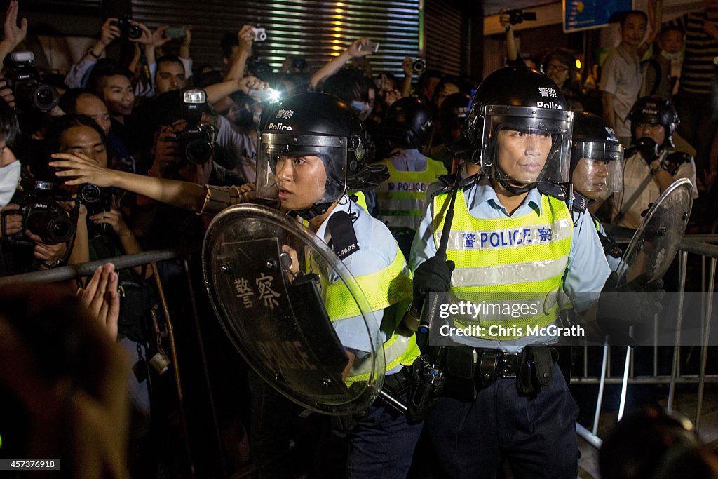 Hong Kong Police Continue To Clear Protest Sites