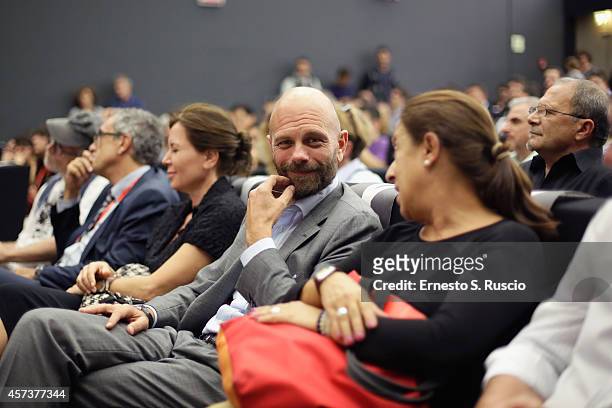 Mazda Italy Andrea Fiaschetti attends the Enrico Ghezzi and Sabina Guzzanti meet the audience Q&A during the 9th Rome Film Festival on October 17,...