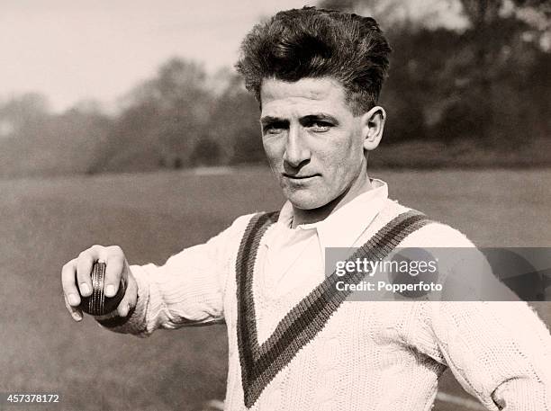 Nottinghamshire and England cricketer Harold Larwood, circa 1928.