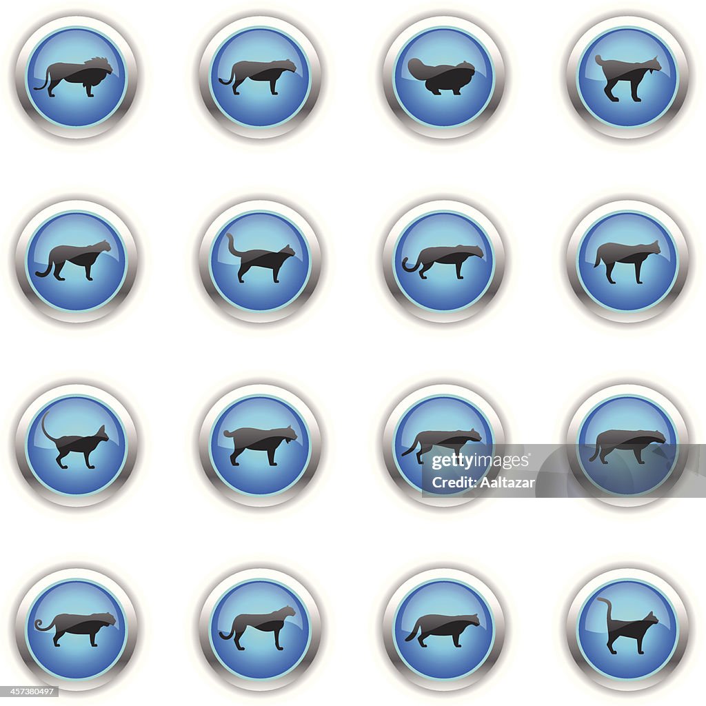 Blaue Icon-Katzen