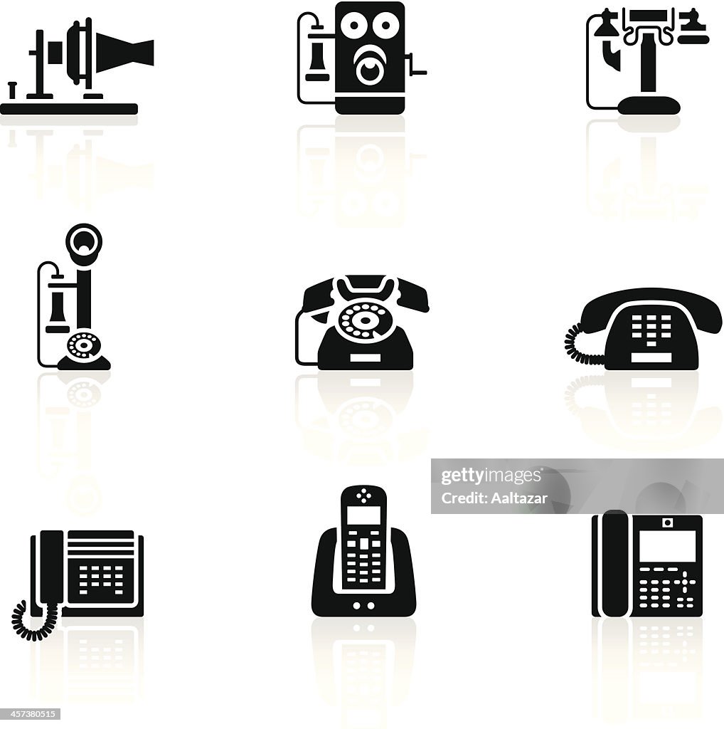 Schwarze Symbole-Telefon Evolution