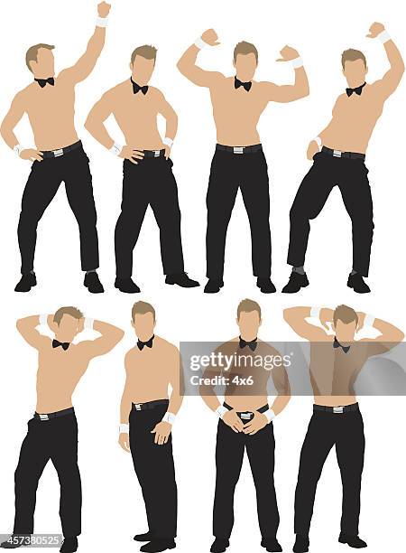 male stripper dancing - multiple image stock illustrations