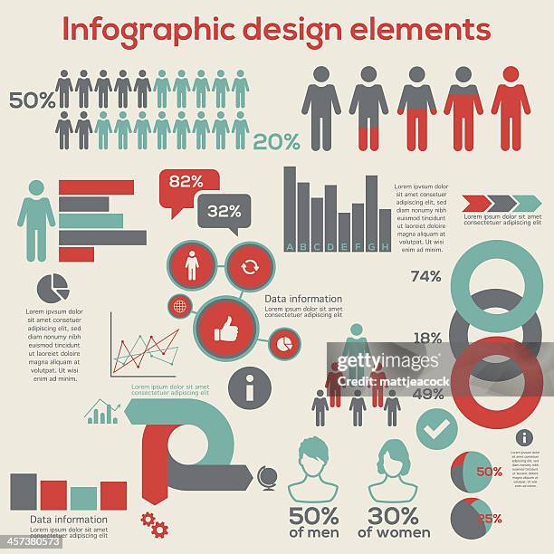 illustrations, cliparts, dessins animés et icônes de infographie des éléments de conception - nombre