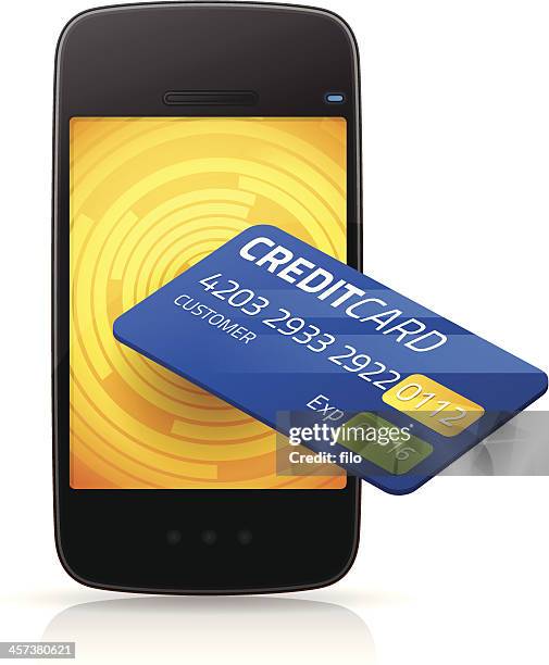 mobile payment - credit card reader isolated stock illustrations