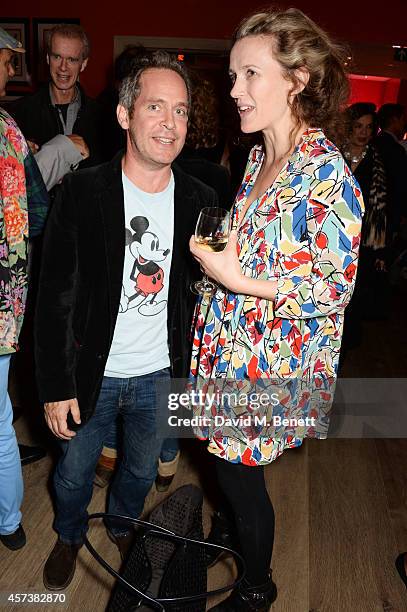 Tom Hollander and guest attend the VIP Gala Screening of "Marc Quinn: Making Waves" at the Ham Yard Hotel on October 17, 2014 in London, England.