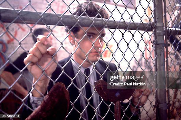 Actor Tom Hanks on the set of the Thompson Twins music video for the theme song of the movie 'Nothing In Common,' Chicago, Illinois, June 1, 1986.