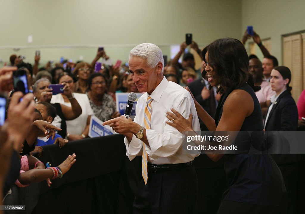 First Lady Michelle Obama Campaigns For Charlie Crist In Miami