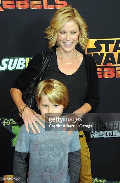 Actress Julie Bowen and son Oliver McLanahan Phillips arrive for Disney XD's "Star Wars Rebels: Spark Of Rebellion" - Los Angeles Special Screening...
